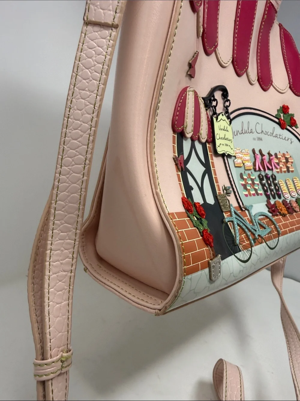 Chocolatiers Pink Bakery Print Satchel